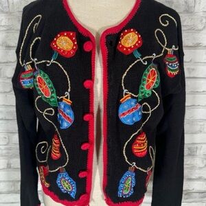 Nutcracker Vintage Christmas Cardigan Sweater- Size Large-XL
